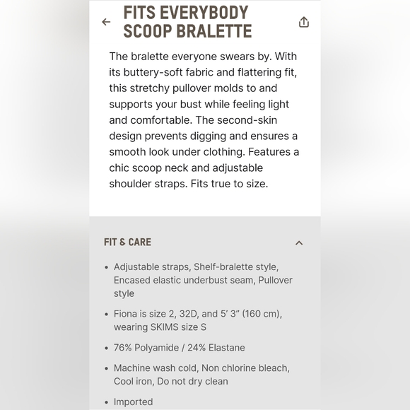 💕NWT SKIMS Fits Everybody Scoop neck Bra Bralette S Blue Gray SLATE S - Picture 8 of 10